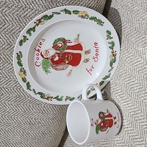 Vintage cookies for Santa plate and cup set.